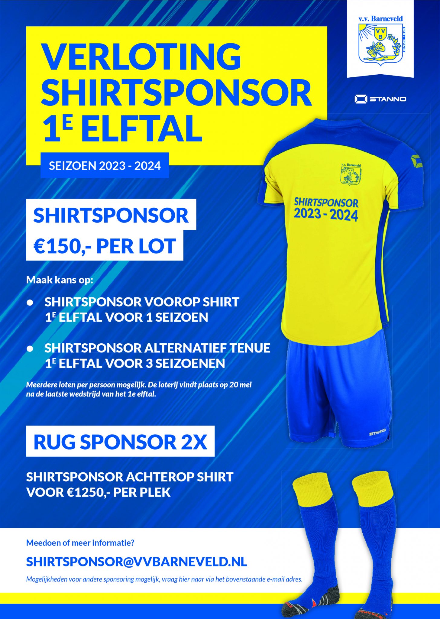 Verloting shirtsponsor 1e elftal 2023 - 2024